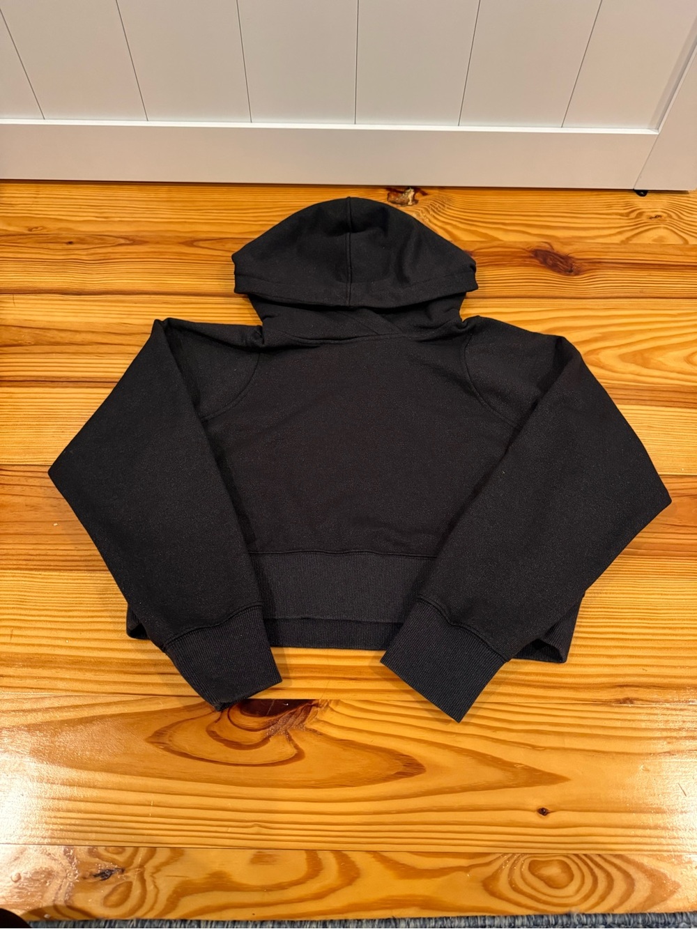 lululemon athletica Black Cropped Crewneck Hoodie